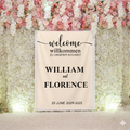 Custom Wedding Welcome Banner – Personalized Name Sign, Elegant Wall Tapestry for Wedding Decoration